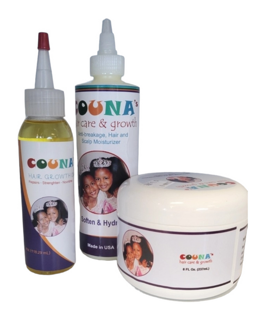 Couna's Hair Growth Bundle -Hair Oil -Moisturizer -Moisture Cream -Kids Beauty Salon -Detroit Michigan Hair Braiding Salon