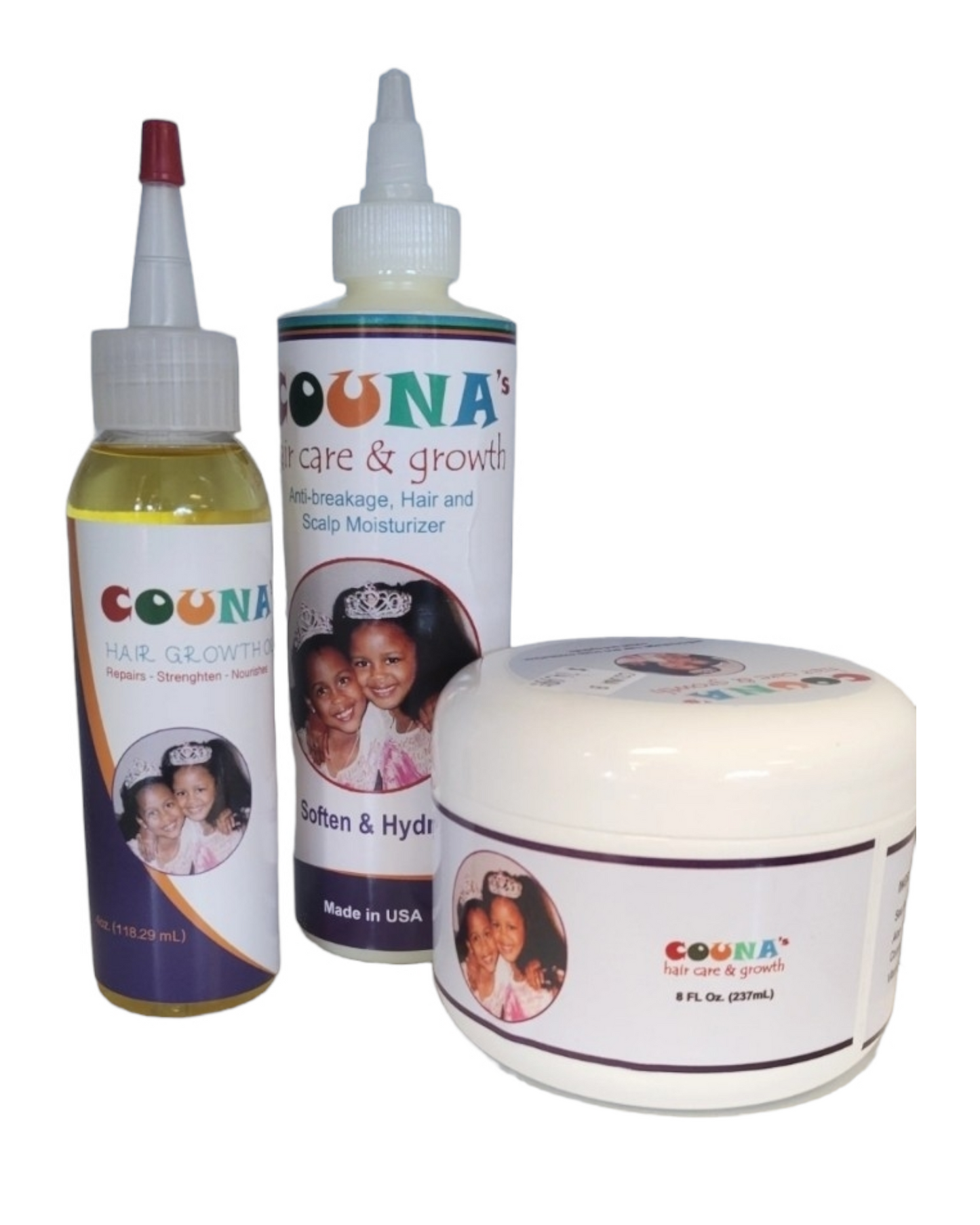 Couna's Hair Growth Bundle -Hair Oil -Moisturizer -Moisture Cream -Kids Beauty Salon -Detroit Michigan Hair Braiding Salon 