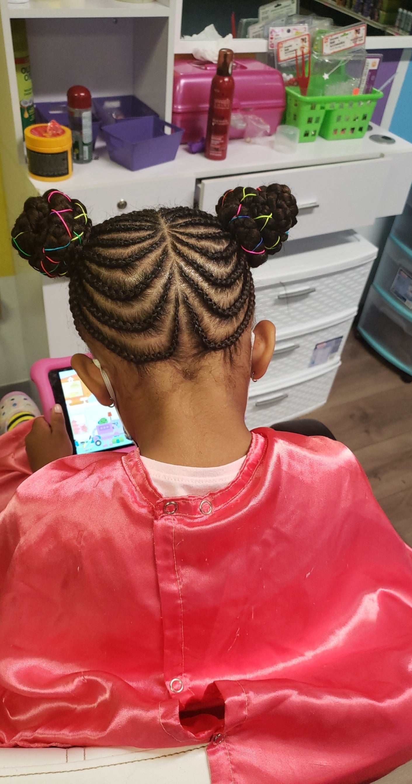 Kids Own hair braided( call for price)