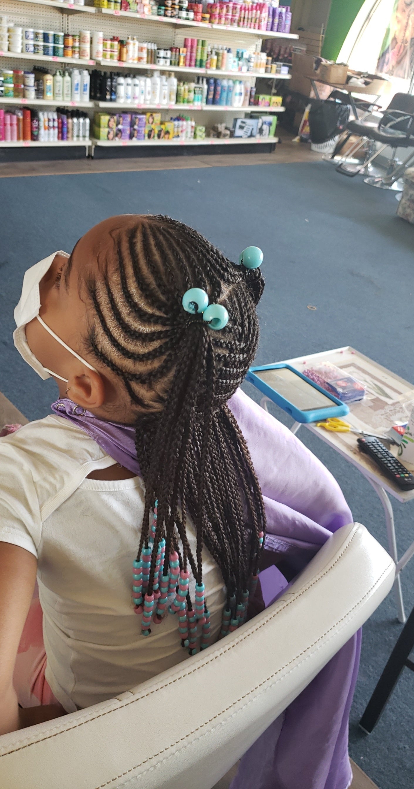 Kids Own hair braided( call for price)